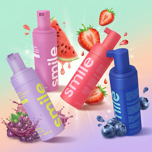 Nuovo Arrivo Collutorio in Schiuma da 55ml con Logo Personalizzato, Senza Alcol, Formato da Viaggio, Gusto Frutta: Lampone <span class=keywords><strong>Blu</strong></span> e Anguria, per un Alito Fresco - Product Image 1