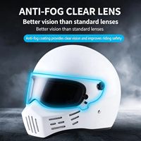 Casque de moto en plastique ABS blanc de style anime avec visière panoramique anti-buée pour les motards de rue