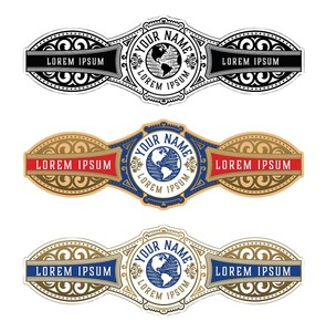 Company Custom Printing Personalized Self Adhesive Waterproof Vinyl Gold <b>Wrap</b> Around Cigar Band Label Sticker for Seal - Product Image 2