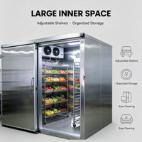 Nouveau congélateur commercial en acier inoxydable pour chambre froide, avec ventilateur évaporateur à économie d'énergie pour cuisine