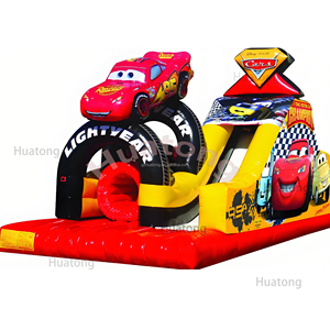 Huatong thương mại <span class=keywords><strong>Inflatable</strong></span> chướng ngại vật <span class=keywords><strong>Inflatable</strong></span> xe trượt trượt phim hoạt hình ngoài trời inflatables lâu đài Combo Slide cho trẻ em - Product Image 4