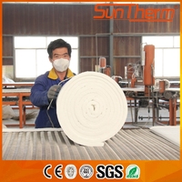Isolation en laine céramique de zirconium d'aluminium haute performance SUNTHERM (épaisseur 50 mm, densité 128 kg/m³, conductivité thermique 0,09-0,16 W/mK)