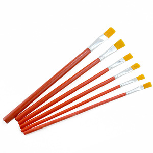 Vente en gros de 6 pièces de pinceaux de peinture à l'huile en nylon à long manche rouge pinceaux d'artiste pour les peintres - Product Image 4