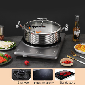 Estufa de alcohol de acero inoxidable, platos de frotamiento redondos con olla para uso en interiores y acampar al aire libre - Product Image 4