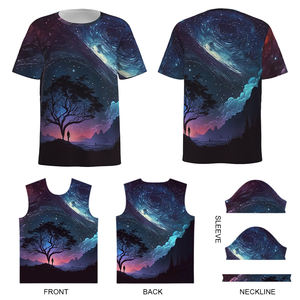 Venta al por mayor poliéster 100% algodón tallas grandes mujeres 3D estampado camiseta personalizada 3D gráfico impresión digital camisetas hombres - Product Image 5