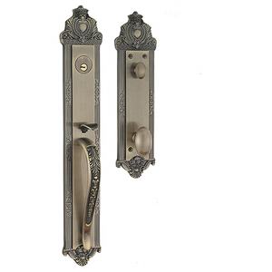 Serrure de porte intérieure en cuivre massif pour villa de luxe européenne, finition or 24 carats, motif floral sculpté, pour chambre à coucher, directement de l'usine - Product Image 6