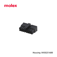 Molex 0430251600 16 Connecteurs rectangulaires RJ45-Boîtiers en acier inoxydable Prise noire 0.118 "(3.00mm) 60V