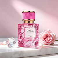 Flacon de parfum vide haut de gamme en verre facetté de 100 ml et 50 ml avec col doré, prix d'usine, vente en gros personnalisée