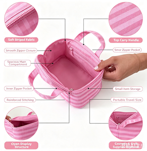 Bolsa de Maquillaje Portátil para Viaje con Espejo, Personalizable con Patrón de Letras, Cierre de PVC, Resistente al Agua, de Pequeña Capacidad, Gran Venta - Product Image 1