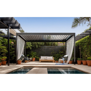 Pérgola Bioclimática de Aluminio de Alta Calidad con Techo de Lamas Motorizado Impermeable para Jardín 5x3 - Product Image 4