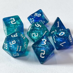 Unique Sickle Font Glitter Chameleon <span class=keywords><strong>Color</strong></span> mezclado Acrílico Dados Poliédricos Juego de rol Juego de dados DND para mazmorras y dragones - Product Image 6