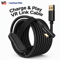 Cable VR Link de 5M, USB 3.0 a USB C, 90 Grados, Chip Inteligente, Reproducción con Carga Rápida PD para Meta Quest 3S/3/2/Pico 4 PCVR SteamVR