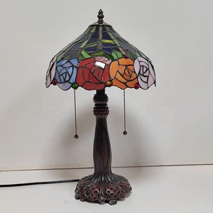Lámpara de Techo LongHuiJing de 12 Pulgadas, Estilo Mediterráneo Europeo, con Cúpula de Vidrio Tiffany con Diseño Floral, Base de Aleación de Zinc, LED Flexible, Diseño Simple - Product Image 4