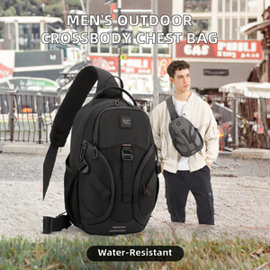 <span class=keywords><strong>Sac</strong></span> bandoulière/poitrine en nylon imperméable pour homme, idéal pour le voyage, le jogging, les loisirs, la marche en extérieur, la gym et la course à pied – Nouveauté - Product Image 2