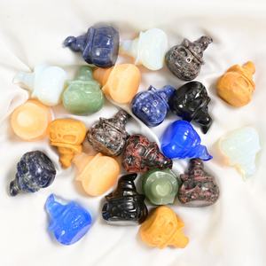 Oferta Especial: Calabazas de Obsidiana Negra Talladas en Cristal de Materiales Mixtos, Artesanía Espiritual para Regalos de Halloween - Product Image 2