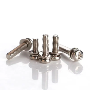 High Quality SS304 Carbon Steel SEMS <b>Screws</b> Phillips Cross Pan Head Locking Feature Three Combination Flat Head Plain Iron - Product Image 1