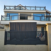 Panneau de clôture en aluminium noir, clôture décorative en aluminium moderne pour villa, jardin, cour, extérieur