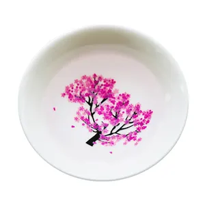 Taza de Sakura Sake de estilo japonés, cuenco de cerámica con cambio de Color de flor de ciruela, temperatura fría y caliente, WB-SC01