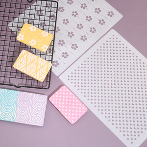 Pochoir de pulvérisation de gâteau pochoir pliable bricolage poudre <span class=keywords><strong>tamis</strong></span> cuisson décoratif dentelle gâteau outil de cuisson - Product Image 5