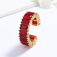 Or rouge mode 18K or diamant fin large laiton Moissanite bague étanche bijoux pour dames en gros