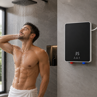Chauffe-eau instantané électrique sans réservoir 3500W 110V-220V pour salle de bain et douche - Montage mural, écran tactile, protection contre la surchauffe