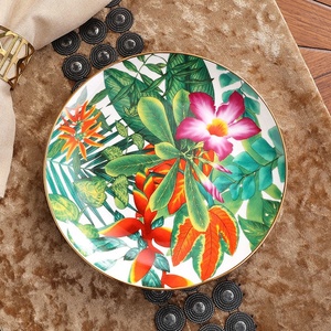 Juego de Comedor de Lujo, Decoración para el Hogar, Vajilla, Exquisita Cerámica, Porcelana Tropical con Diseño de Bosque Lluvioso, 4 Piezas en Caja de Regalo, Gran Venta - Product Image 4