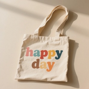 Sac fourre-tout en toile blanche personnalisé avec logo, en coton sergé, réutilisable, pour femme, idéal pour le shopping – Vente chaude - Product Image 4