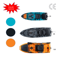 Kayak à pédales de 2,74 m pour la pêche et les loisirs nautiques – Modèle 2026 populaire, stable, monoplace avec pédales