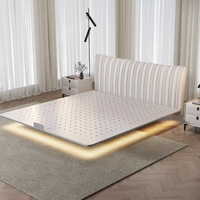 Lit de rangement de luxe moderne haut de gamme, ensemble de chambre écologique, lit double en cuir véritable, taille King Queen