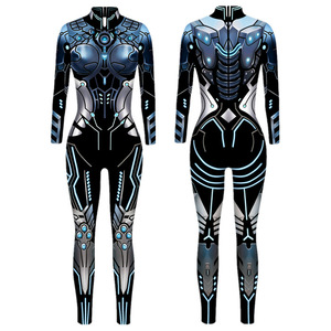 Costume da Robot per Bambini per <span class=keywords><strong>Halloween</strong></span>, Tuta Aderente Elastica con Stampa Digitale 3D, Armatura Meccanica - Product Image 3
