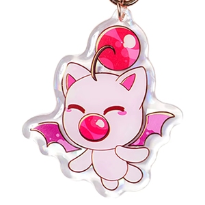 Cute Cartoon Keyring Charm Keytags for Bag Accessory Shaking Anime Acrylic Epoxy Holographic Plastic Key Chains