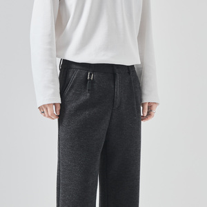 <span class=keywords><strong>Pantalon</strong></span> en <span class=keywords><strong>laine</strong></span> <span class=keywords><strong>tweed</strong></span> ample de style haut de gamme pour <span class=keywords><strong>homme</strong></span>, décontracté et professionnel, en polaire épaisse pour l'hiver - Product Image 3