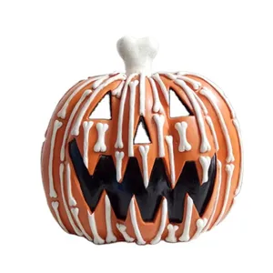 Nhựa Halloween bí ngô với xương dập nổi cho trang trí quà tặng và hàng thủ công