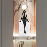 Lampe de table en résine avec sculpture de fille assise PM, décoration créative pour salon, lampe sur pied, lampe de bureau abstraite pour hôtel et bureau de vente