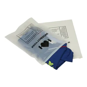 Offre Spéciale personnaliser impression logo givré pvc sac ziplock sous-vêtements zip verrouillage emballage en plastique vêtements sac (F5)