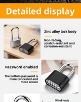 Cadenas à combinaison à 4 chiffres |   Cadenas mécanique sans clé à combinaison en alliage de zinc, antivol et étanche, idéal pour l'extérieur