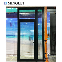 Porte d'entrée à battant en aluminium à rupture de pont thermique de style européen, triple vitrage, porte isolante à économie d'énergie pour villa
