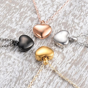 In acciaio inossidabile placcato oro Pet cremazione urna collana liscia di alta qualità gioielli cremazione ciondolo collana per animali domestici cenere - Product Image 2