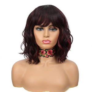 Perruque synthétique longue bouclée 12 pouces — noble, perruque synthétique résistante à la chaleur pour femmes noires, perruque rose bleue pour <span class=keywords><strong>Cosplay</strong></span> en stock - Product Image 3