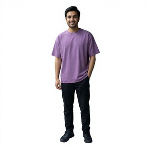 เสื้อยืดคอโอ แขนสั้น ทรงหลวม ผ้าคอตตอนถัก 100% หนัก 270 กรัม ซักกรด สไตล์วินเทจ ระบายอากาศได้ดี ไหล่ตก ทรงปกติ - Product Image 1