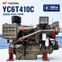 Moteur diesel marin SCDC Yuchai YC6T410C refroidi par eau, turbocompressé, pour bateaux, navires de pêche et propulsion marine