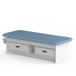 Clinic4-2010LH Lit d'<span class=keywords><strong>examen</strong></span> hospitalier pédiatrique moderne et confortable, mobilier en cuir et en bois, <span class=keywords><strong>table</strong></span> de traitement manuelle, deux tiroirs - Product Image 2