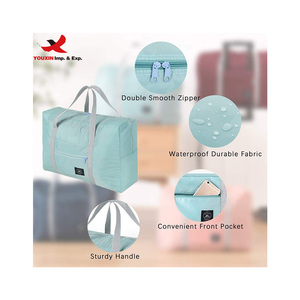 Folding Portable Travel Luggage Bags <b>Suitcase</b> Solid Color Travel Storage Bag Set Large Capacity Trolley Airplane Bag - Product Image 5
