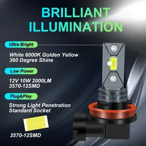 1pc H16 5202 <strong>PS19W</strong> PSX24W 2504 H7 9006 HB4 HB3 9005 H11 H8 H9 3570 <strong>LED</strong> 4000LM Auto Fog Lamp Car Anti Fog Light Bulb 6000K 12V - Product Image 4