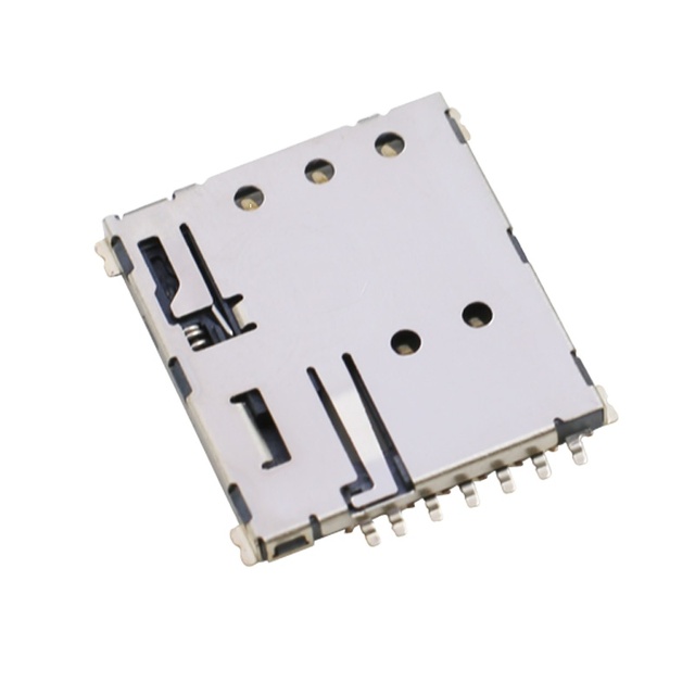 Ultrathin Nano SIM Socket Female CD PIN 7P Mini Connector for PCB SUS Shell Copper Alloy Contacts 0.5A Current Rating 5000