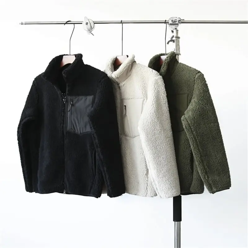2021 겨울 옷 사용자 정의 로고 야외 재킷 자수 셰르파 양털 재킷 폴라 양털 재킷