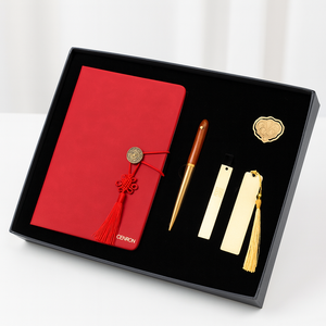 Set de Cuaderno de Cuero PU con Soporte <span class=keywords><strong>para</strong></span> Bolígrafo de Madera y Marcador Metálico, Ideal <span class=keywords><strong>para</strong></span> Regalos de Bancos y Seguros - Product Image 1