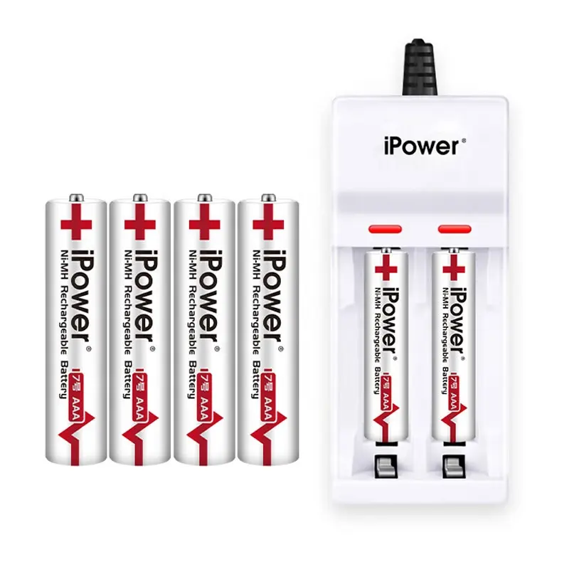 2 khe cắm sạc NiMH sạc pin AA AAA AAA baterai siap pakai NiMH Ni-MH AA AAA 1800mAh 2500mAh với CE