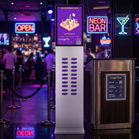 Kiosque de divertissement avec 20 emplacements pour la location de batteries externes, station de partage de batteries externes avec écran, pour usage commercial extérieur, recharge facile