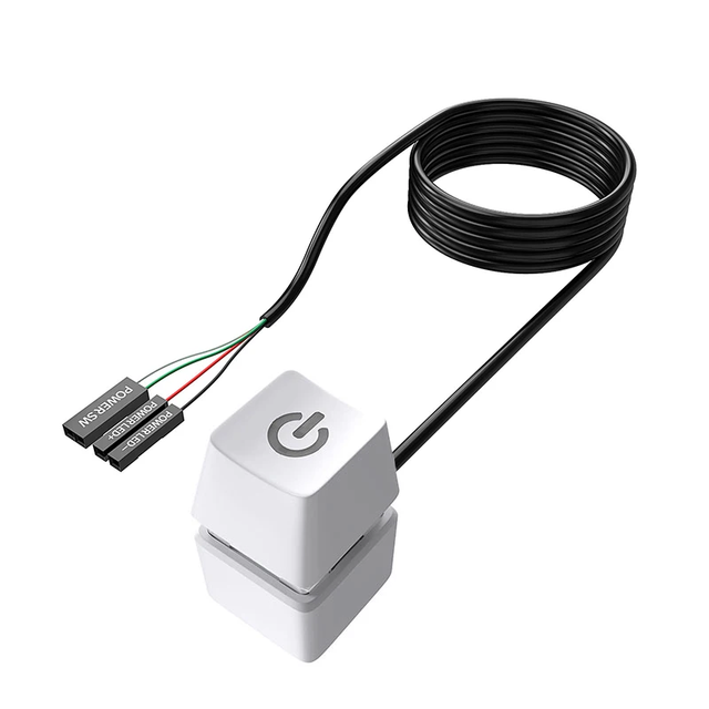2 Meters PC Computer Motherboard Startup Reliable Mechanical Keyboard Style External Desktop Power Button LED Light